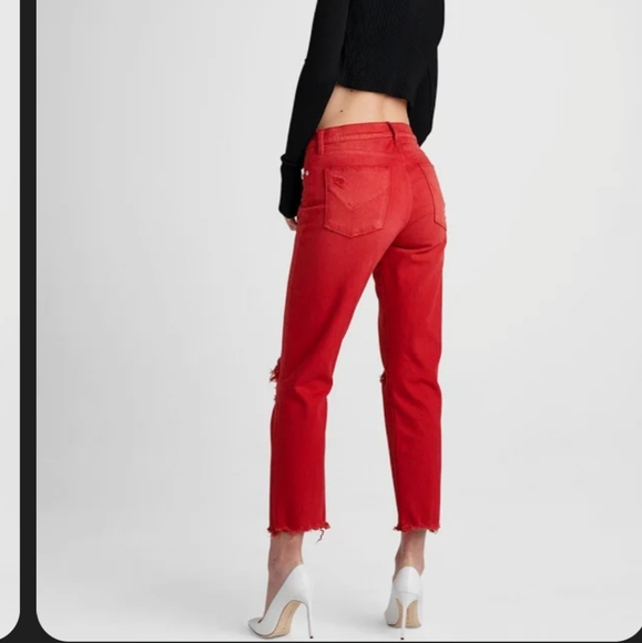 Red Hudson Midrise Straight Crop with hem - Picture 4 of 11